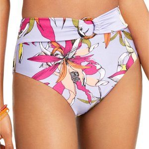 Bar III Printed High-Waist Bikini Bottoms